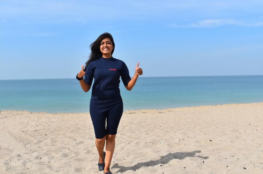 Preparing for Shivrajpur beach scuba diving with diving gear on boat